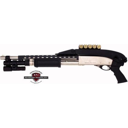 Adv. Tech. Stock Shotgun 12ga. - Pumps Top Folding Black Syn