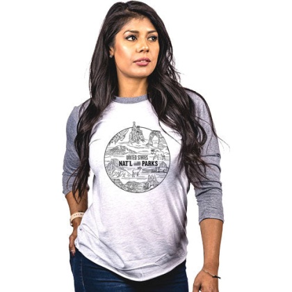 Nine Line Apparel National - Parks Wmn\'s Shirt Gray-wht 2xl