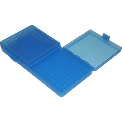 Mtm Ammo Box 9mm Luger-.380acp - -9x18 200-rounds Clear Blue