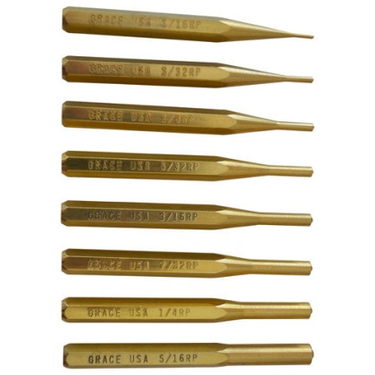 Grace Usa Punch Set - Roll Pin Punch Set Of 8 Brass