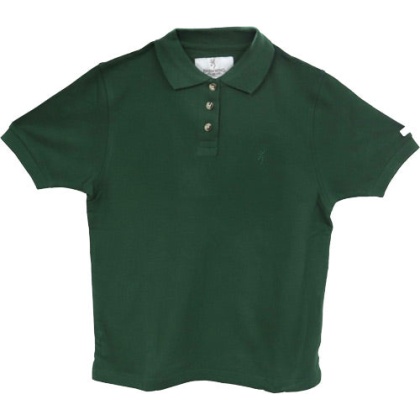 Bg Women\'s Ss Sleeve Buck Mark - Polo Small Forest Green<