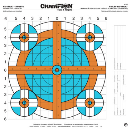 Champion Re-stick 100 Yd Rifle - Sight In Self-adhesve Trt 25-p